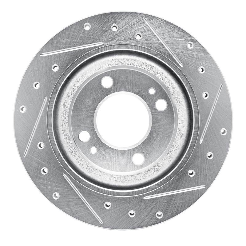 Dodge Attitude Brake Rotor (1) - Front Left - R1 Concepts - Drilled & Slotted - Silver - `16-`25